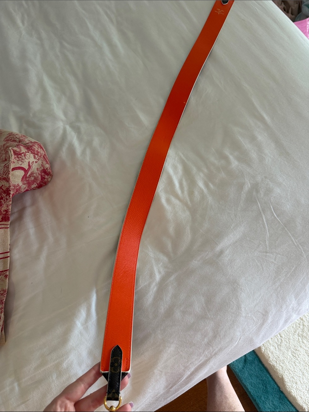 Louis Vuitton Monogram Reversible Strap in Brown & Orange - Picture 9 of 9